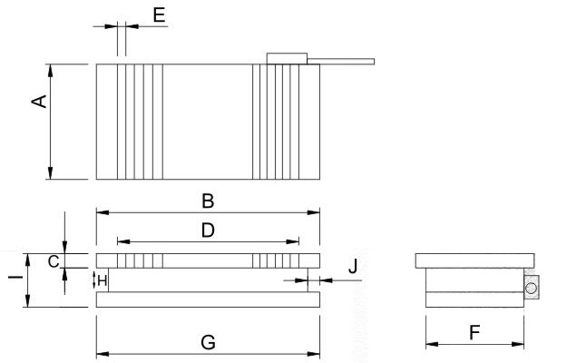 矩形标准电磁吸盘结构原理图纸