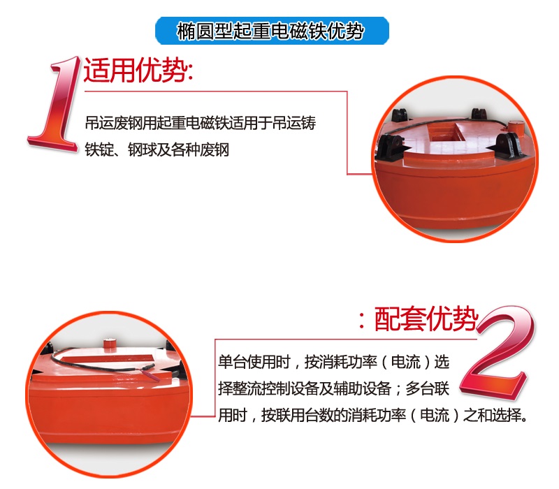 椭圆型起重电磁铁优势亮点