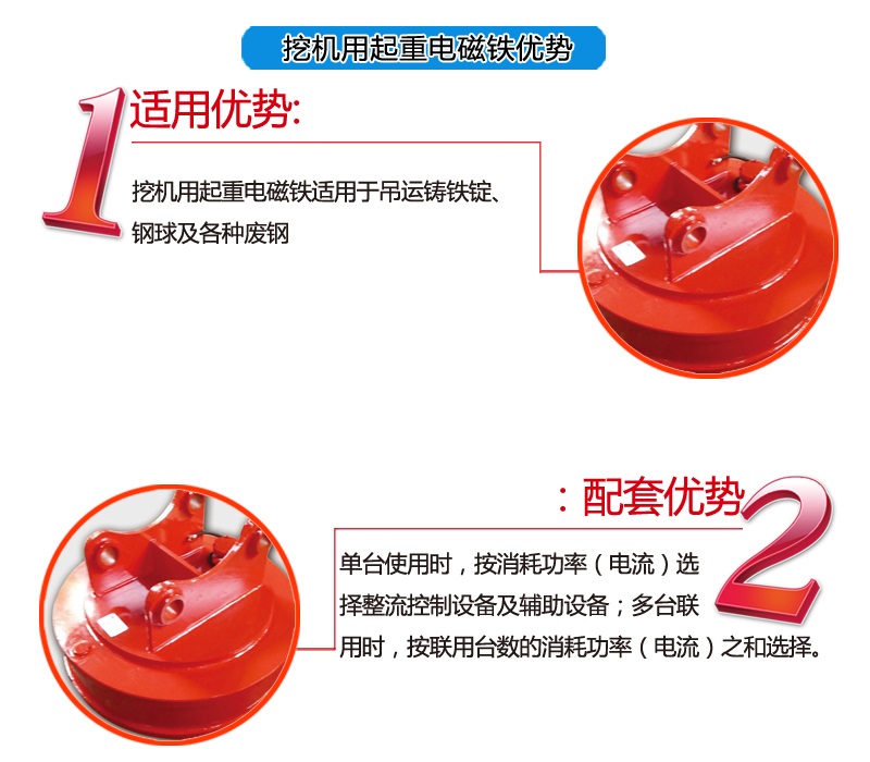 挖机用起重电磁铁3大优势特点